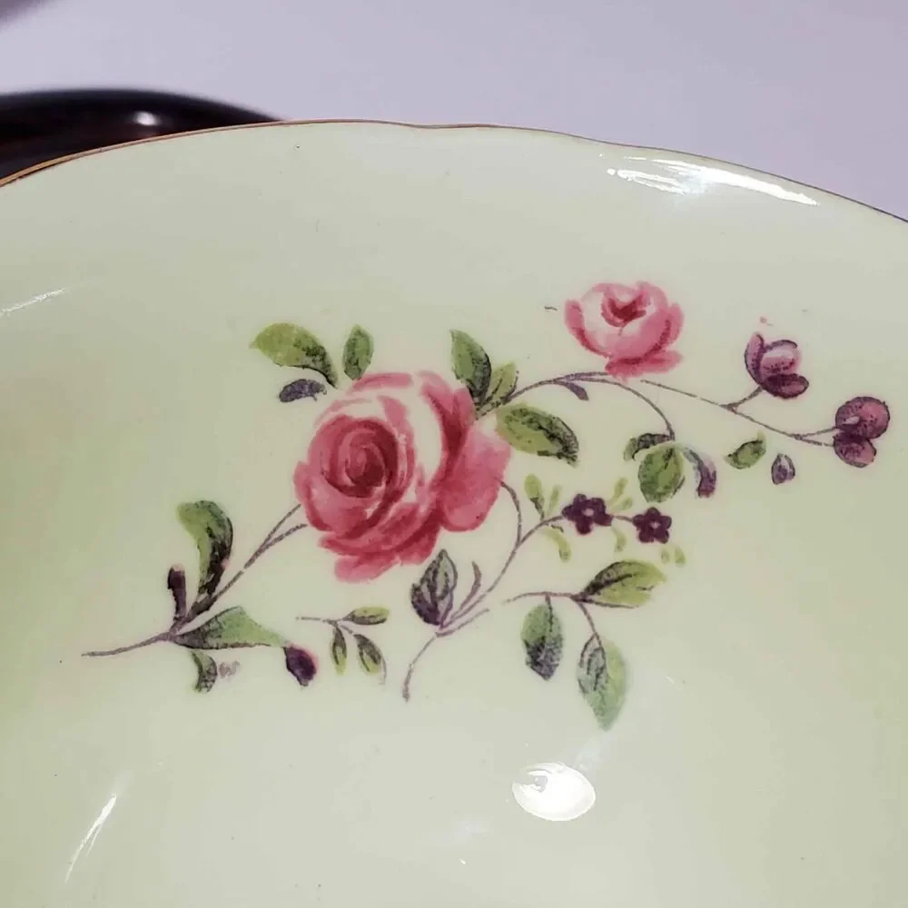 Victoria C&E Teacup and Saucer Pink Flowers Vintage